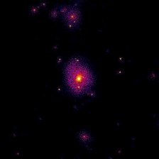 Computer simulation of the formation of a galaxy cluster