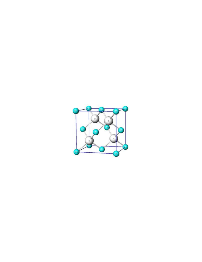 Zinc Sulfide Conventional Unit Cell. This is fcc with a basis given by a Zn atom at 